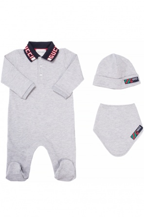 Set: onesie, hat and bib, zdjęcie 1 Set: onesie, hat and bib od Gucci Kids